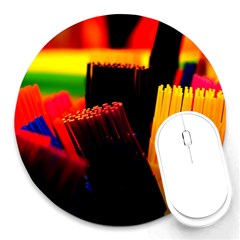 Plastic Brush Color Yellow Red Round Mousepads