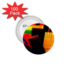 Plastic Brush Color Yellow Red 1.75  Buttons (100 pack) 