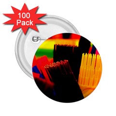 Plastic Brush Color Yellow Red 2 25  Buttons (100 Pack)  by Amaryn4rt