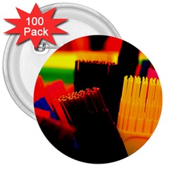 Plastic Brush Color Yellow Red 3  Buttons (100 pack) 