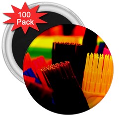 Plastic Brush Color Yellow Red 3  Magnets (100 Pack)