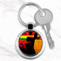 Plastic Brush Color Yellow Red Key Chains (round)  by Amaryn4rt