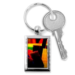 Plastic Brush Color Yellow Red Key Chains (Rectangle) 