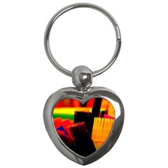 Plastic Brush Color Yellow Red Key Chains (Heart) 