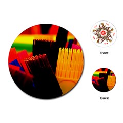 Plastic Brush Color Yellow Red Playing Cards (Round) 