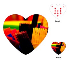 Plastic Brush Color Yellow Red Playing Cards (Heart) 