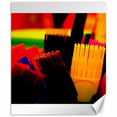 Plastic Brush Color Yellow Red Canvas 8  X 10  by Amaryn4rt