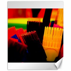 Plastic Brush Color Yellow Red Canvas 11  x 14  