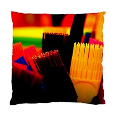 Plastic Brush Color Yellow Red Standard Cushion Case (one Side) by Amaryn4rt