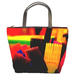 Plastic Brush Color Yellow Red Bucket Bags by Amaryn4rt