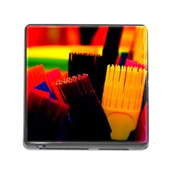 Plastic Brush Color Yellow Red Memory Card Reader (Square)