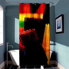 Plastic Brush Color Yellow Red Shower Curtain 36  x 72  (Stall) 