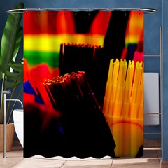 Plastic Brush Color Yellow Red Shower Curtain 60  x 72  (Medium) 