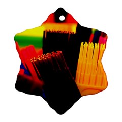 Plastic Brush Color Yellow Red Ornament (snowflake) 