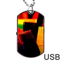 Plastic Brush Color Yellow Red Dog Tag USB Flash (One Side)