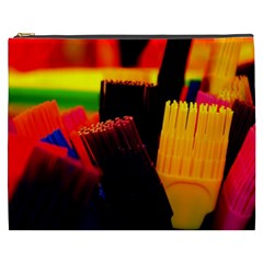 Plastic Brush Color Yellow Red Cosmetic Bag (XXXL) 