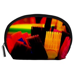 Plastic Brush Color Yellow Red Accessory Pouches (Large) 