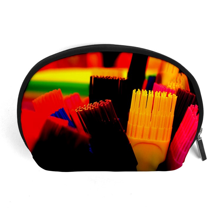 Plastic Brush Color Yellow Red Accessory Pouches (Large) 