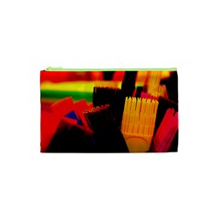 Plastic Brush Color Yellow Red Cosmetic Bag (XS)