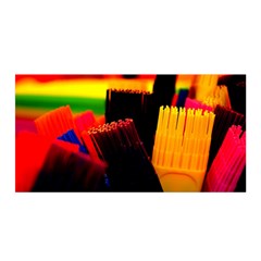 Plastic Brush Color Yellow Red Satin Wrap