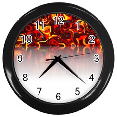 Effect Pattern Brush Red Wall Clocks (black) by Amaryn4rt