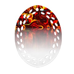 Effect Pattern Brush Red Oval Filigree Ornament (2-side)  by Amaryn4rt