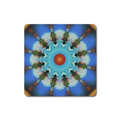 Pattern Blue Brown Background Square Magnet by Amaryn4rt