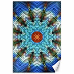 Pattern Blue Brown Background Canvas 20  X 30   by Amaryn4rt