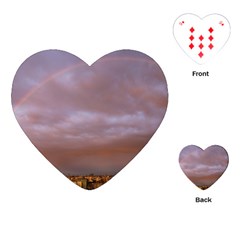 Rain Rainbow Pink Clouds Playing Cards (heart) 