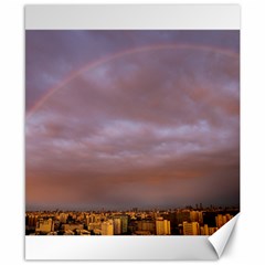 Rain Rainbow Pink Clouds Canvas 8  X 10  by Amaryn4rt