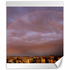 Rain Rainbow Pink Clouds Canvas 20  X 24   by Amaryn4rt