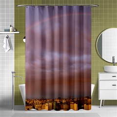 Rain Rainbow Pink Clouds Shower Curtain 48  X 72  (small)  by Amaryn4rt