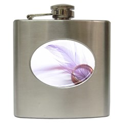 Ring Feather Marriage Pink Gold Hip Flask (6 Oz) by Amaryn4rt