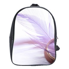 Ring Feather Marriage Pink Gold School Bags(large)  by Amaryn4rt