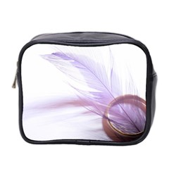 Ring Feather Marriage Pink Gold Mini Toiletries Bag 2-side by Amaryn4rt