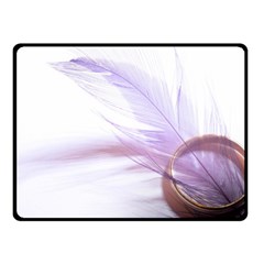 Ring Feather Marriage Pink Gold Double Sided Fleece Blanket (small)  by Amaryn4rt