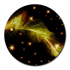 Particles Vibration Line Wave Round Mousepads by Amaryn4rt