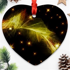 Particles Vibration Line Wave Ornament (heart)  by Amaryn4rt