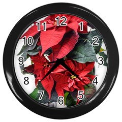 Star Of Bethlehem Star Red Wall Clocks (black) by Amaryn4rt