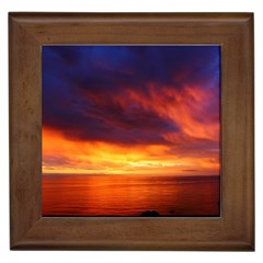 Sunset The Pacific Ocean Evening Framed Tiles by Amaryn4rt