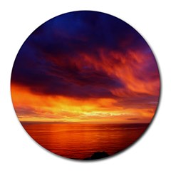 Sunset The Pacific Ocean Evening Round Mousepads by Amaryn4rt