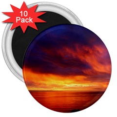 Sunset The Pacific Ocean Evening 3  Magnets (10 Pack)  by Amaryn4rt