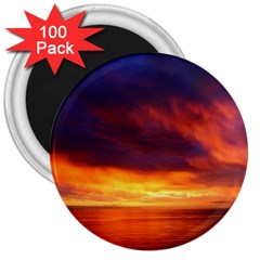 Sunset The Pacific Ocean Evening 3  Magnets (100 Pack)