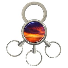 Sunset The Pacific Ocean Evening 3-ring Key Chains by Amaryn4rt