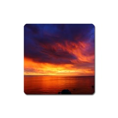 Sunset The Pacific Ocean Evening Square Magnet by Amaryn4rt