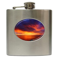 Sunset The Pacific Ocean Evening Hip Flask (6 Oz) by Amaryn4rt