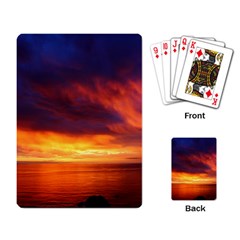 Sunset The Pacific Ocean Evening Playing Card by Amaryn4rt