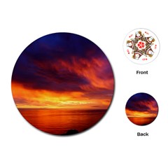 Sunset The Pacific Ocean Evening Playing Cards (round)  by Amaryn4rt