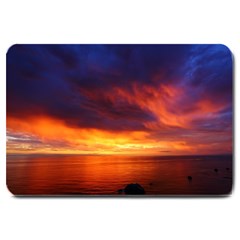 Sunset The Pacific Ocean Evening Large Doormat  by Amaryn4rt