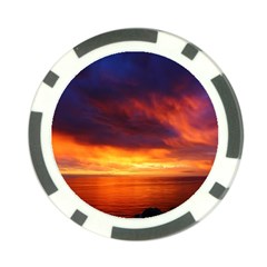 Sunset The Pacific Ocean Evening Poker Chip Card Guards by Amaryn4rt